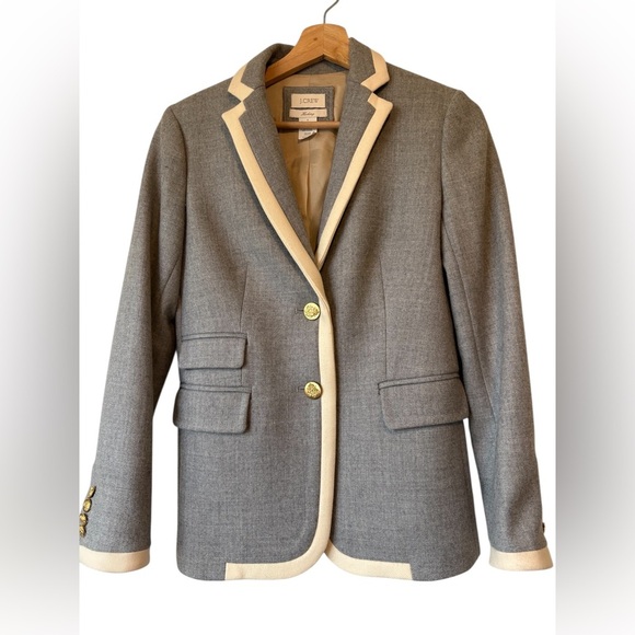 J. Crew Jackets & Blazers - J. Crew Heather Gray Blazer with Ivory Accents